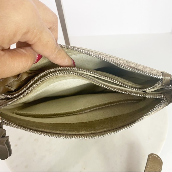 M Gemi crossbody shoulder bag purse nude hands free made in Italy Formal Minimal - Picture 10 of 10